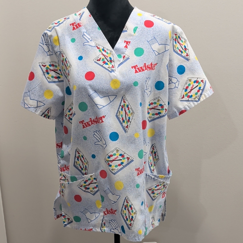 Twister Multicolored Dot Scrub Top